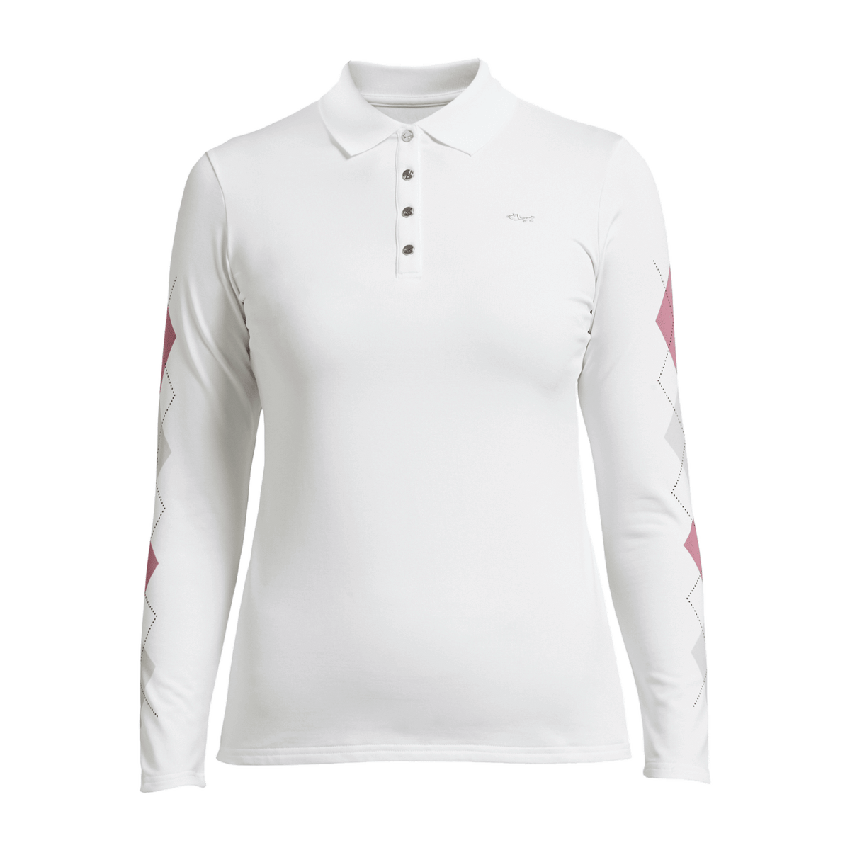 Polo Argyle Langarm Off White