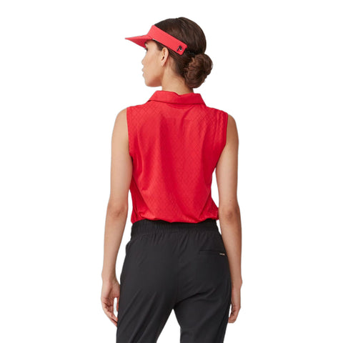 Polo Argyle Ärmellos Rot Damen