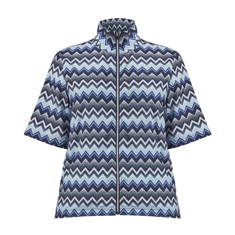 Pocket SS Wind Jacket Zigzag Blue