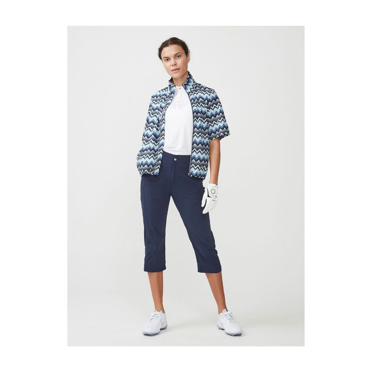 Röhnisch Pocket SS Wind Jacket Zigzag Blue Damen