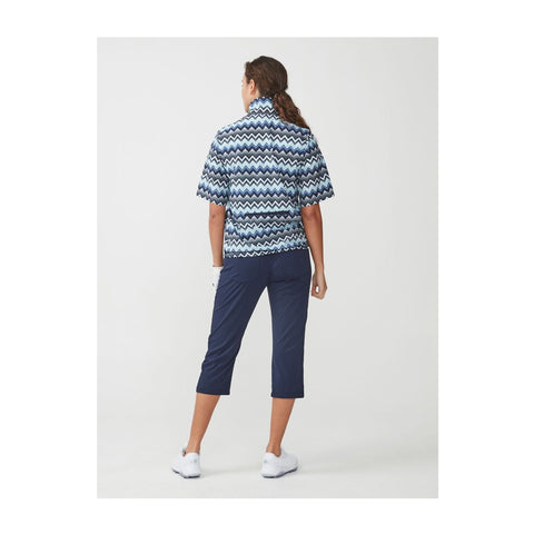 Pocket SS Wind Jacket Zigzag Blue