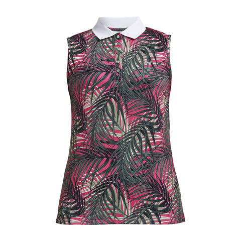 Element AOP Polo Palm Fuchsia Damen