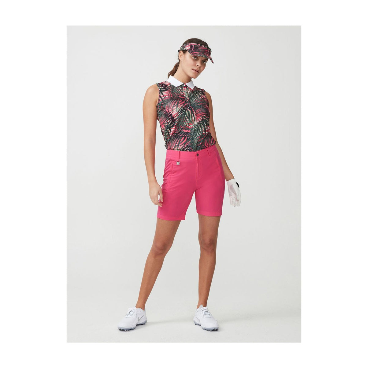 Röhnisch Element AOP Polo Palm Fuchsia Damen