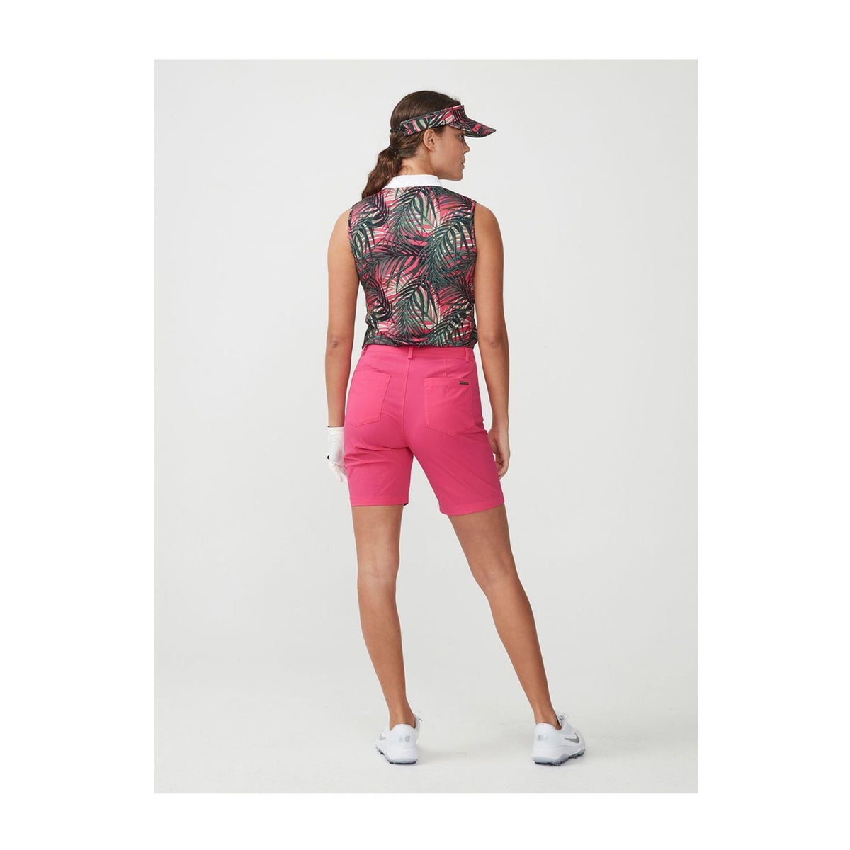 Röhnisch Element AOP Polo Palm Fuchsia Damen