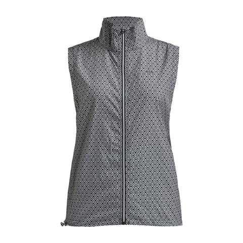 Pocket Wind Vest Geo Comb Black Damen
