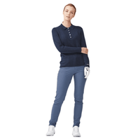 Röhnisch Polo Knitted Langarm Navyblau Damen