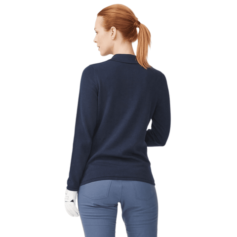Polo Knitted Langarm Navyblau