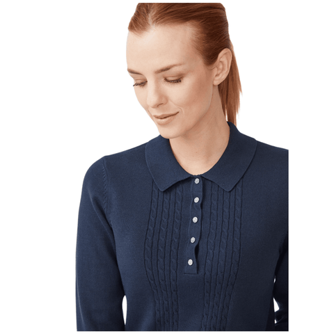 Polo Knitted Langarm Navyblau