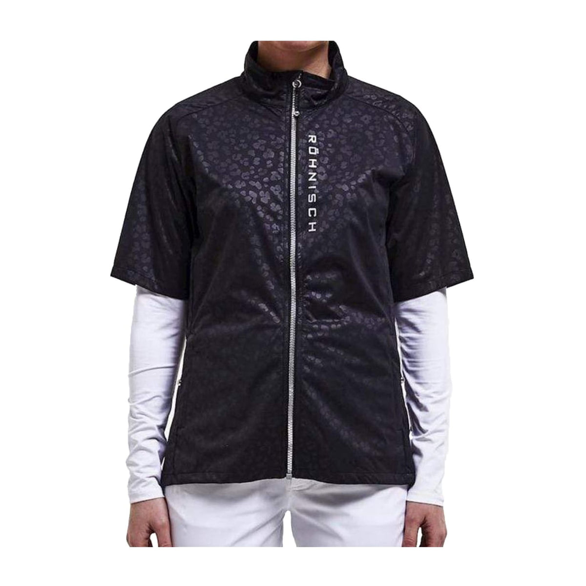 Windjacke Mae Kurzarm Clover Embosse Schwarz