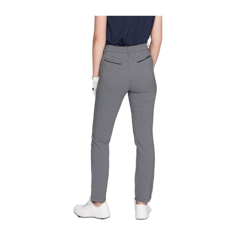 Smooth Golfhose Navyblau Fog Kariert Damen
