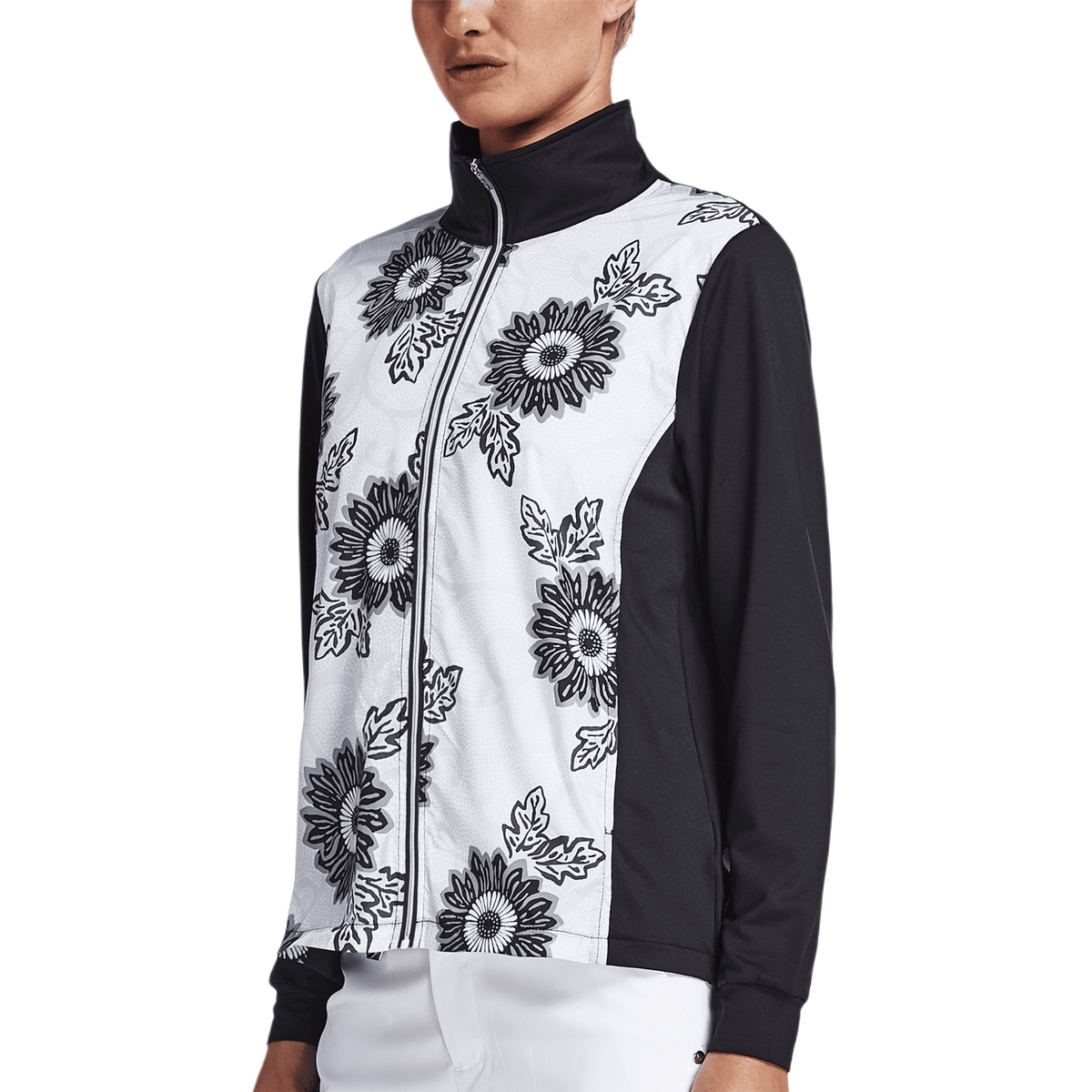 Röhnisch Jacke Swing Schwarz Massai Flower Damen