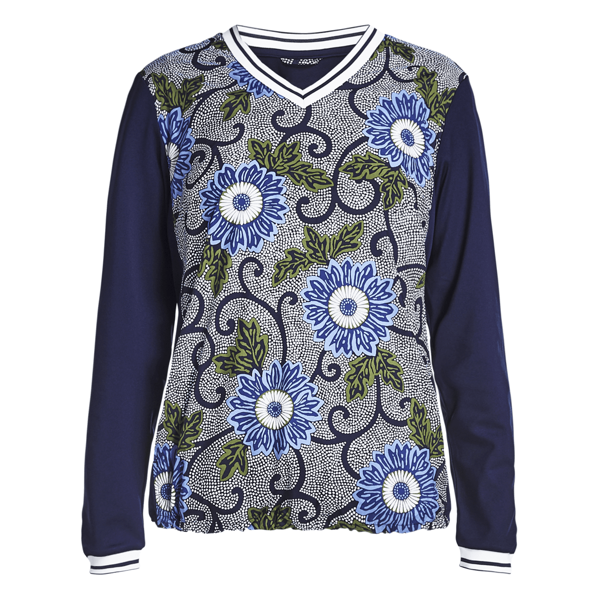 Pullover Swing Blau Massai Flower