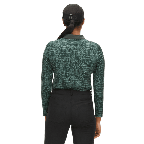 Sia Golf Polo Langarm Green Crocco Damen