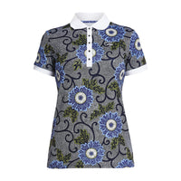 Polo AOP Blau Massai Flower