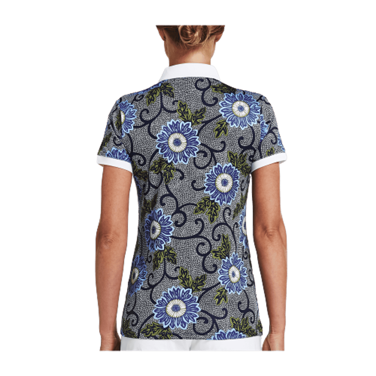 Polo AOP Blau Massai Flower