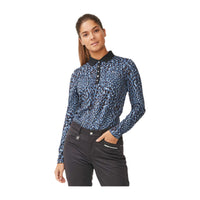 Röhnisch Polo Spot Langarm Dusty Blue Damen