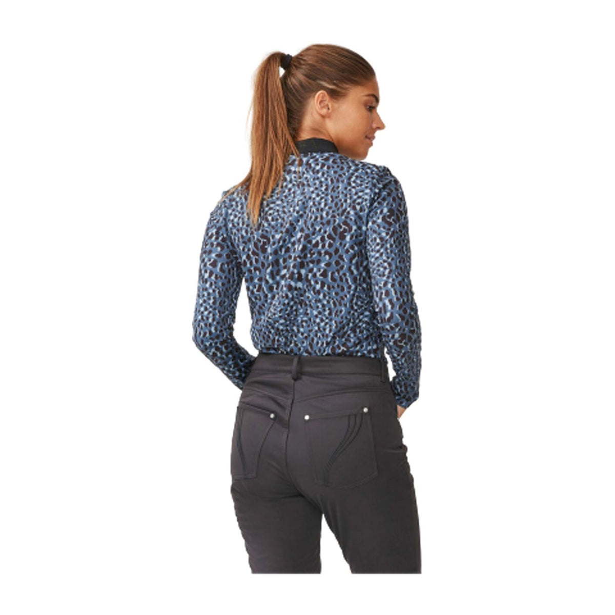 Röhnisch Polo Spot Langarm Dusty Blue Damen