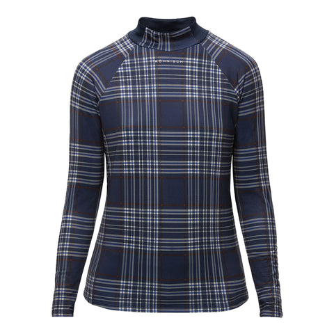 Elle Golf Polo Langarm Navy Check Damen Damen