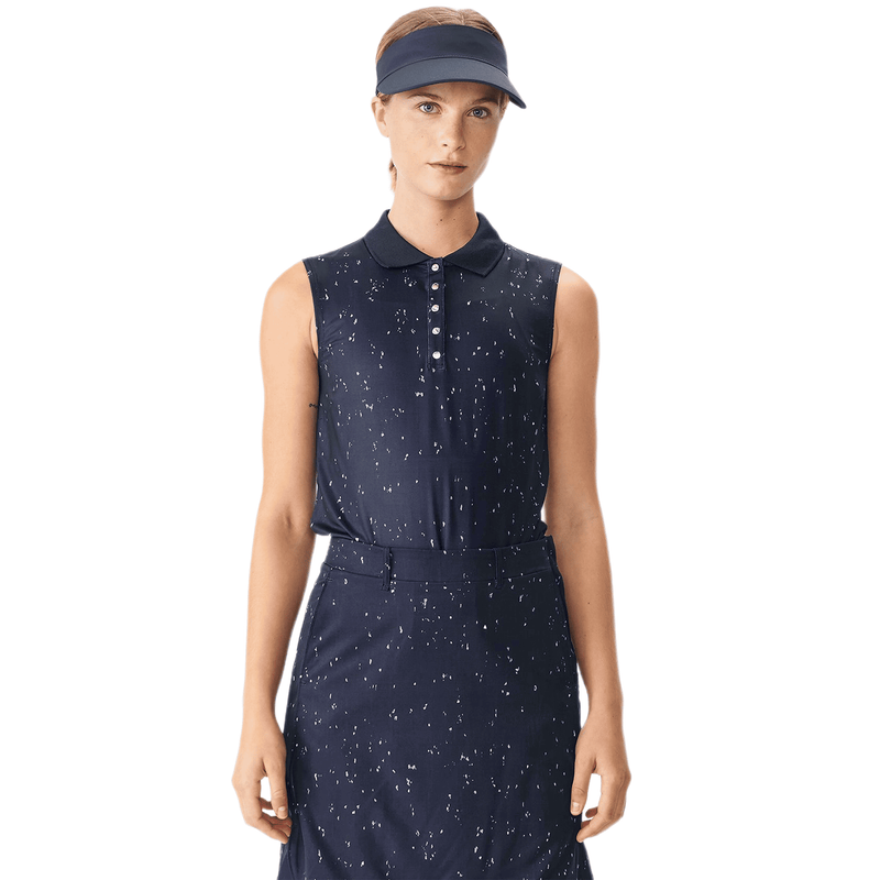 Direction Golf Polo Ärmellos Navyblau/Micro Spot D