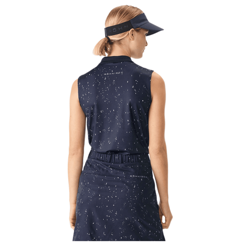 Direction Golf Polo Ärmellos Navyblau/Micro Spot D