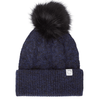 Pom Braid Beanie Navy Damen