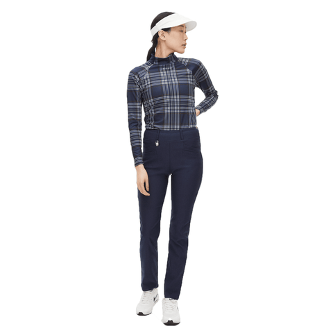 Elle Golf Polo Langarm Navy Check Damen