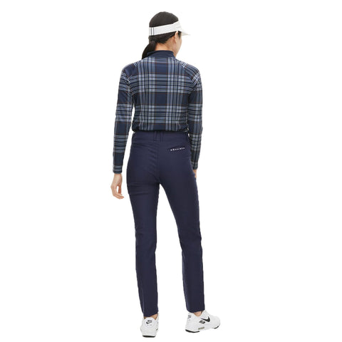 Elle Golf Polo Langarm Navy Check Damen