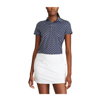 Ralph Lauren W Printed Airflow SS Polo Navy Damen