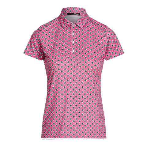 W Printed Airflow SS Polo Rose Damen