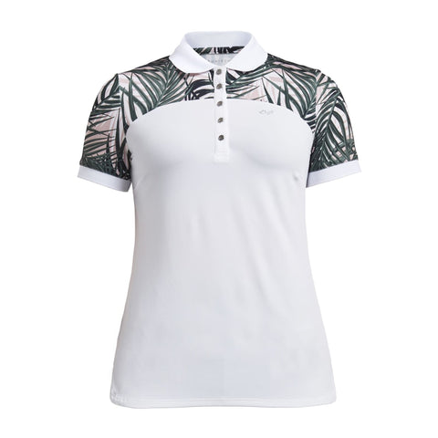 W Element Block SS Polo Palm Pale Pink