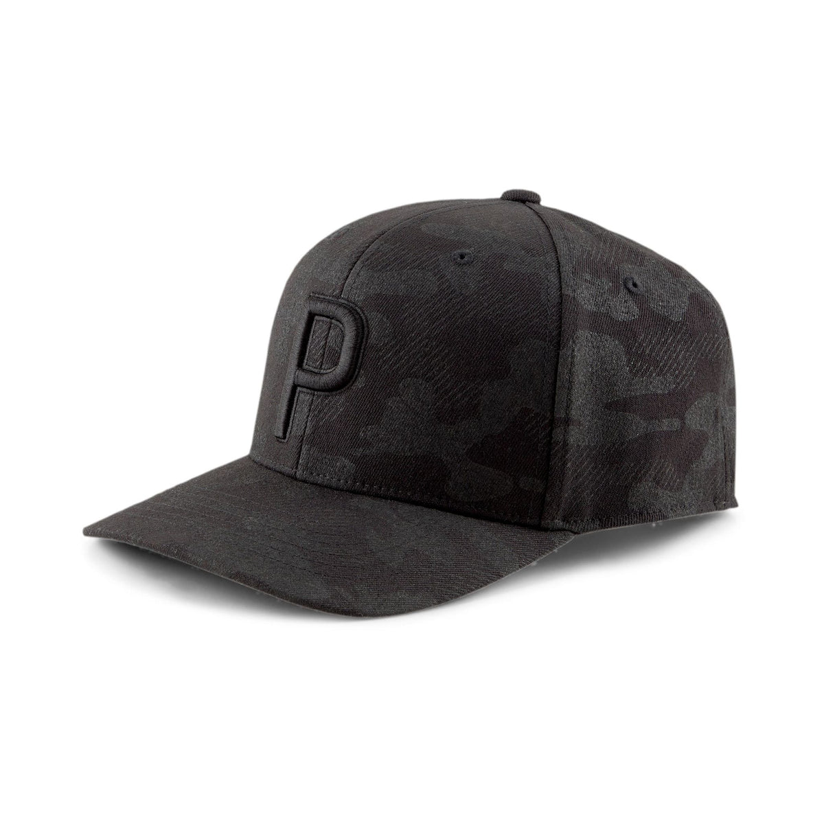 P Snapback Golfkappe Camo Muster Schwarz Herren