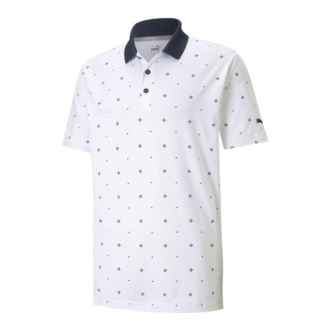 M Cloudspun Gamma SS Polo Bright White/Navy Herren