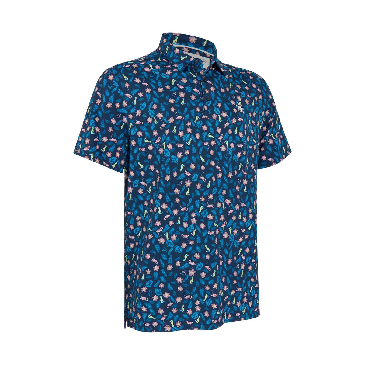 Original Penguin Polo SS Whimsical Tropical Print Herren