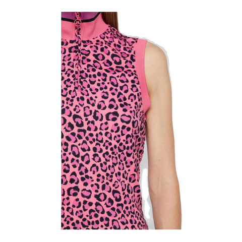 W Audrey-TX Jersey SL Polo Pink Leopard Damen