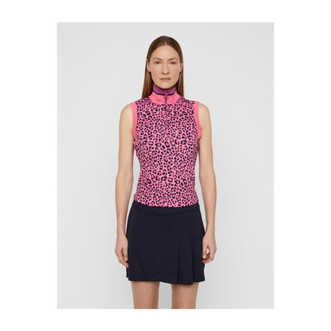 W Audrey-TX Jersey SL Polo Pink Leopard