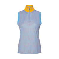 W Audrey-TX Jersey SL Polo Lake Blue Dot