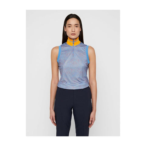 W Audrey-TX Jersey SL Polo Lake Blue Dot