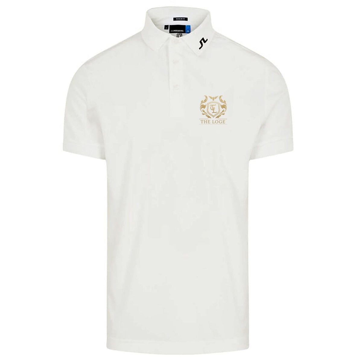 J. Lindeberg Men's Polo Weiß mit Logo "THE LOGE" Herren