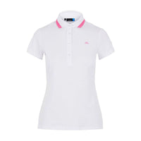 J. Lindeberg W Alve-Cotton Poly Polo White Damen