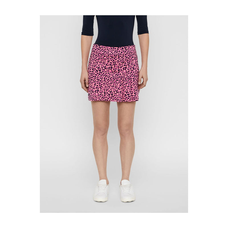 J. Lindeberg W Thea TX Jersey Skirt Pink Leopard Damen