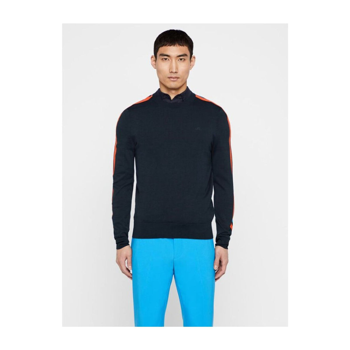 J. Lindeberg Sweater Kevin Crew Neck-Pima Cotton JL Navyblau Herren