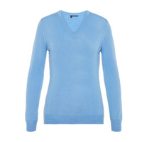 J. Lindeberg W Amaya-True Merino Sweater Lake Blue Damen