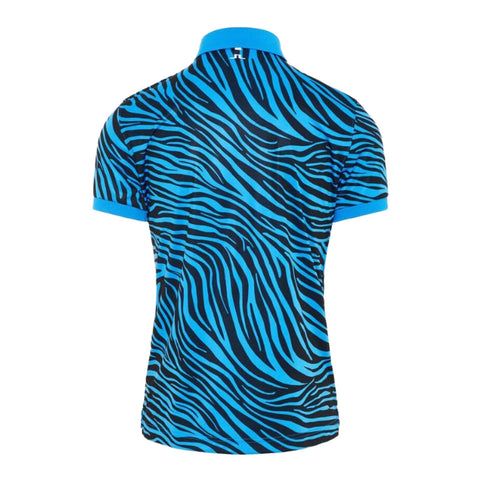 M Tour Tech Print Slim Fit-TX Polo Zebra Worl Blu Herren