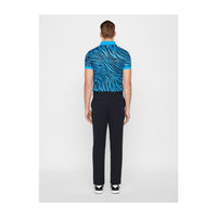 J. Lindeberg M Tour Tech Print Slim Fit-TX Polo Zebra Worl Blu Herren