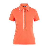 W Flor-Ultra Light Jersey Polo Tomato Red