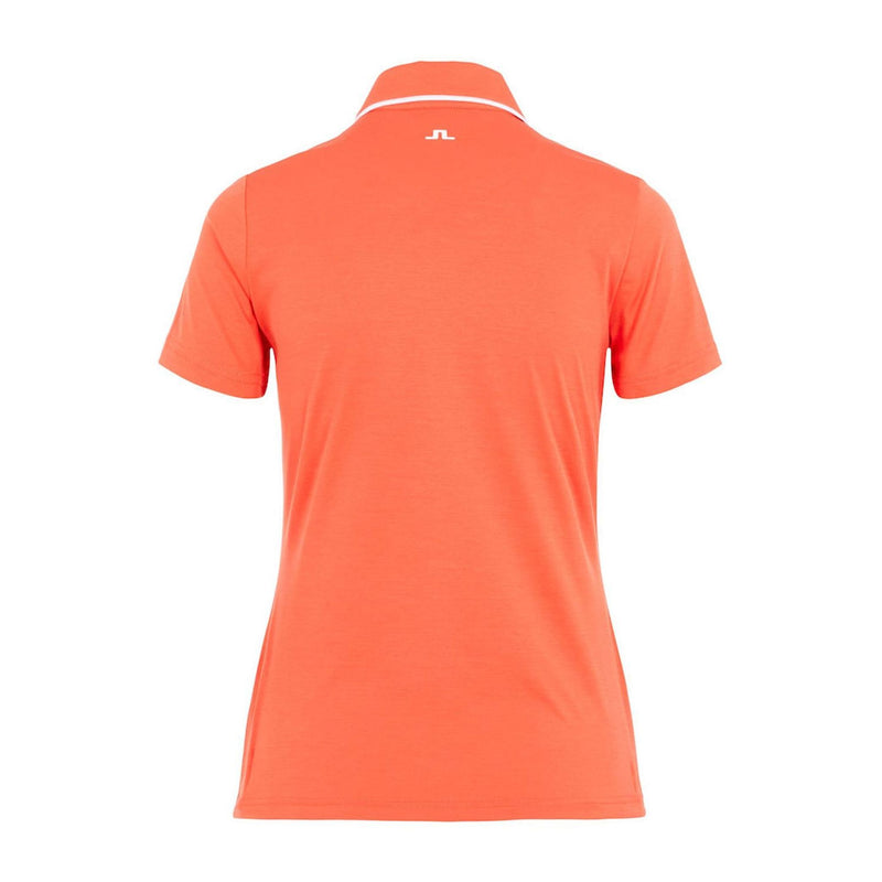 J. Lindeberg W Flor-Ultra Light Jersey Polo Tomato Red Damen