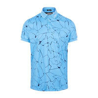 M Tour Tech Reg Fit Print SS Polo Slit Ocean Blue
