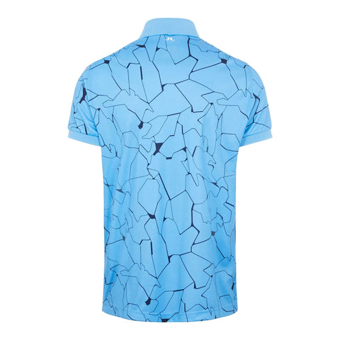 M Tour Tech Reg Fit Print SS Polo Slit Ocean Blue Herren
