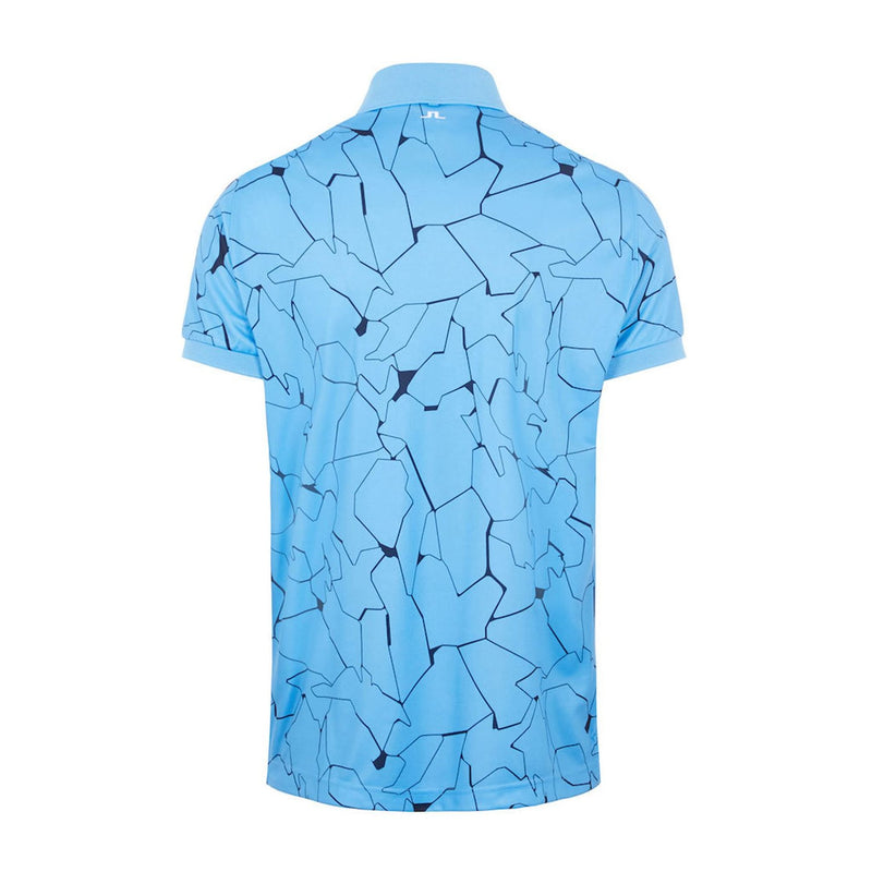 M Tour Tech Reg Fit Print SS Polo Slit Ocean Blue