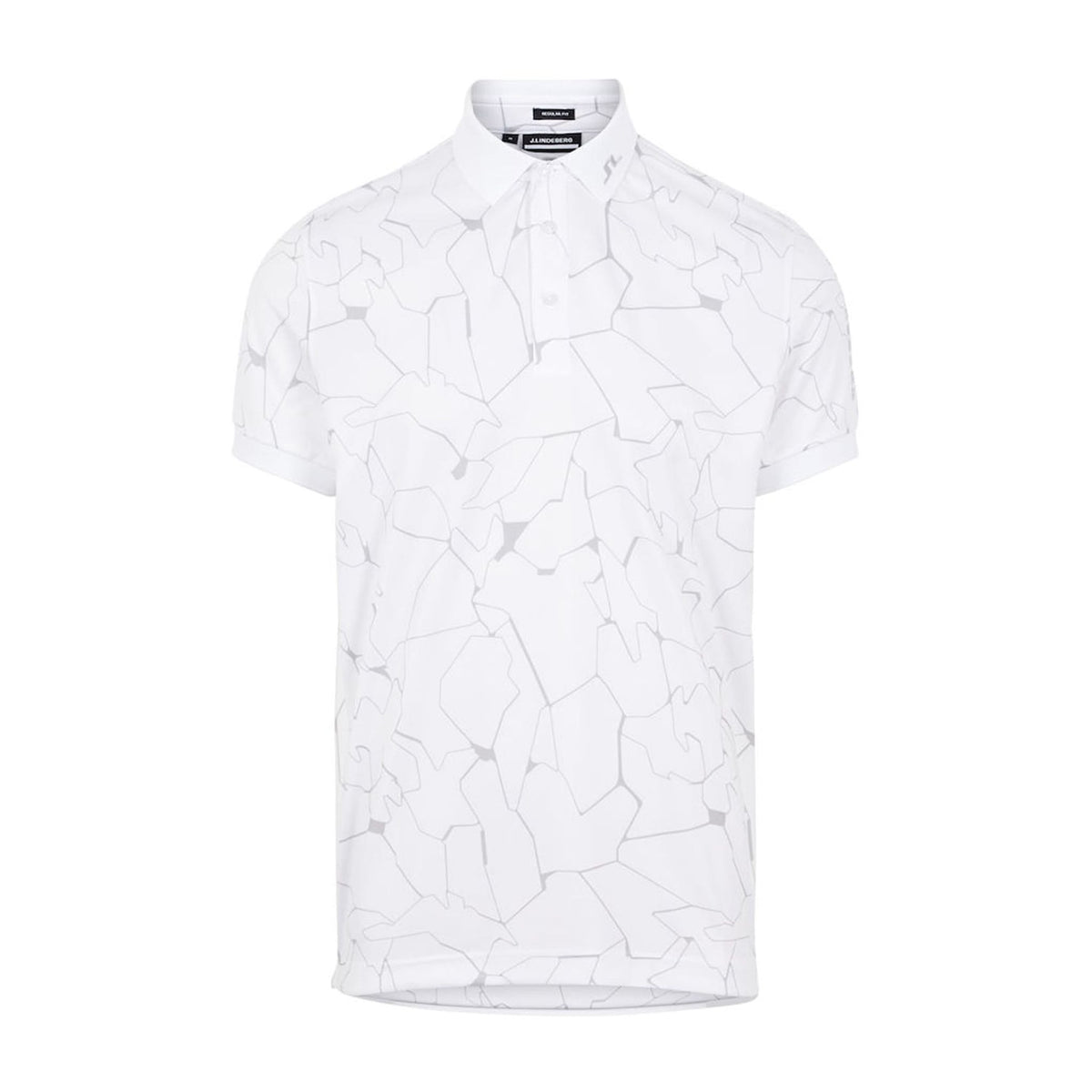 M Tour Tech Reg Fit Print SS Polo Slit White